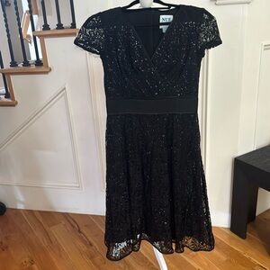 Flattering black sequin dress